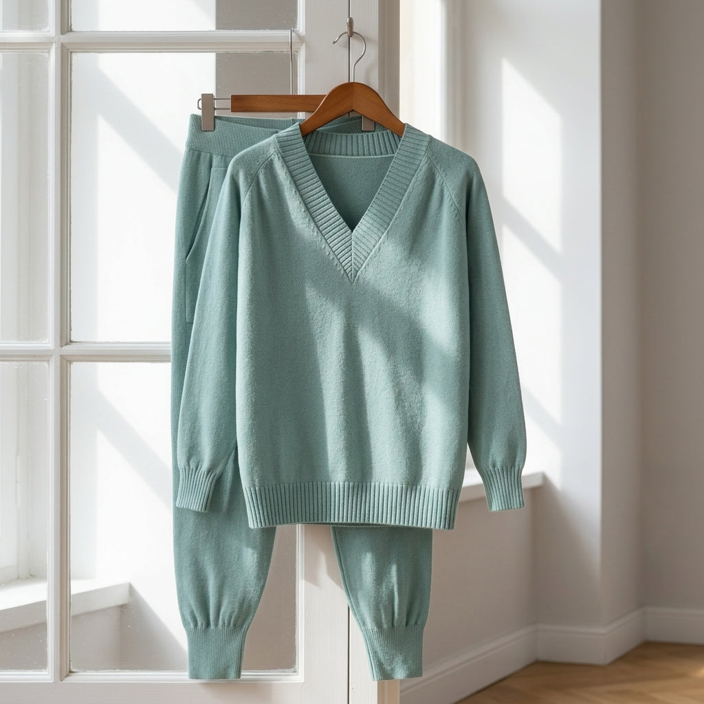 Genoveva™ | Women’s Knit Two Piece Set V Neck Sweater