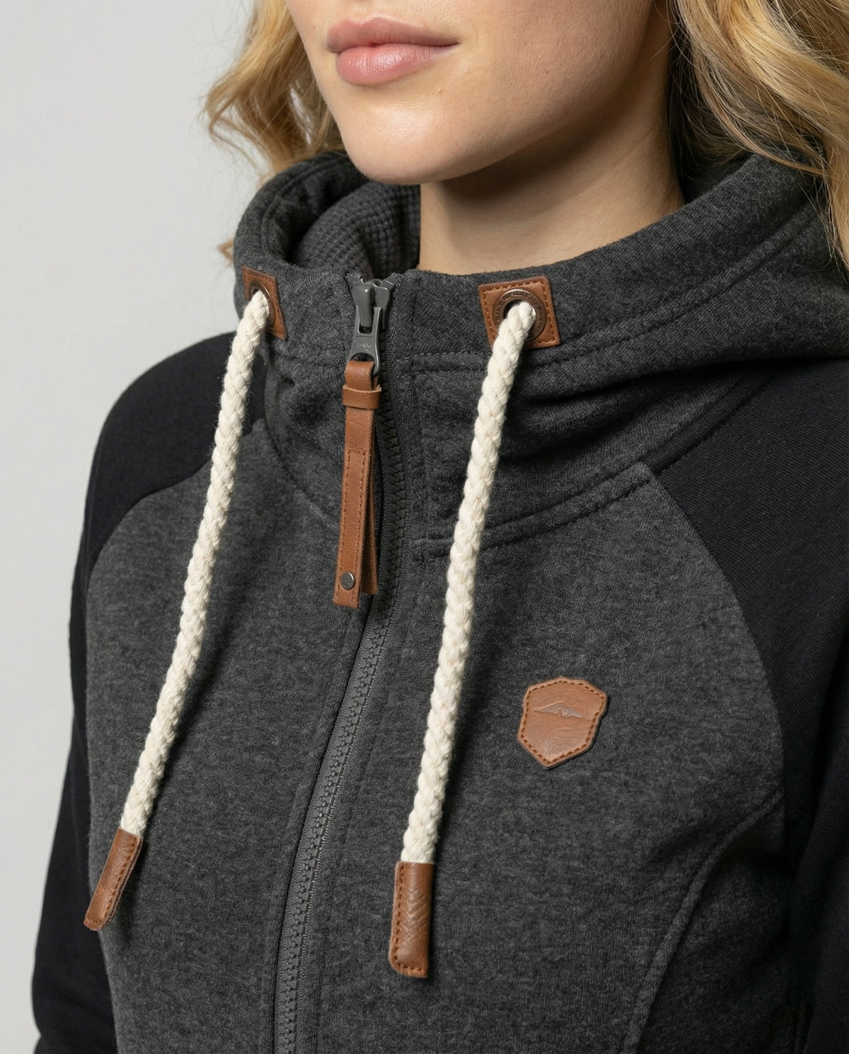 Henriette™ | Women's Zip Hoodie Color Block Fleece