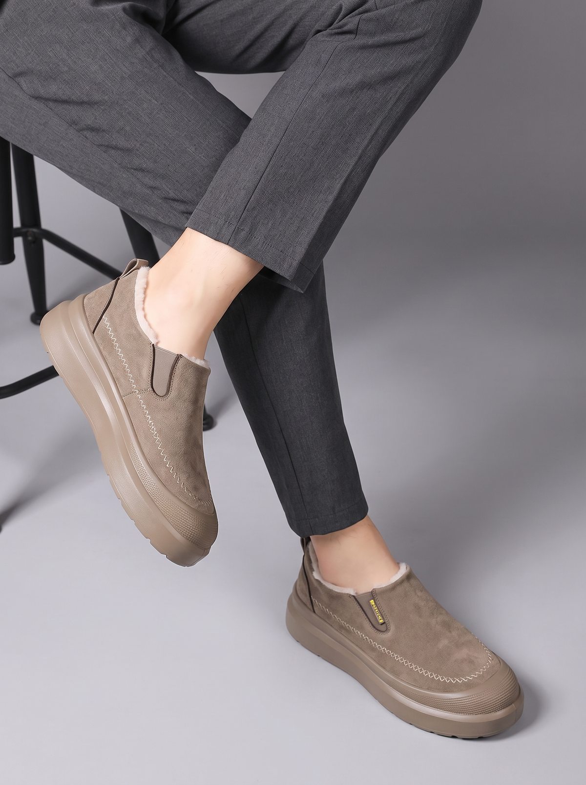 Imogen™ | Men’s Slip On Winter Shoes Textile Fleece Lined