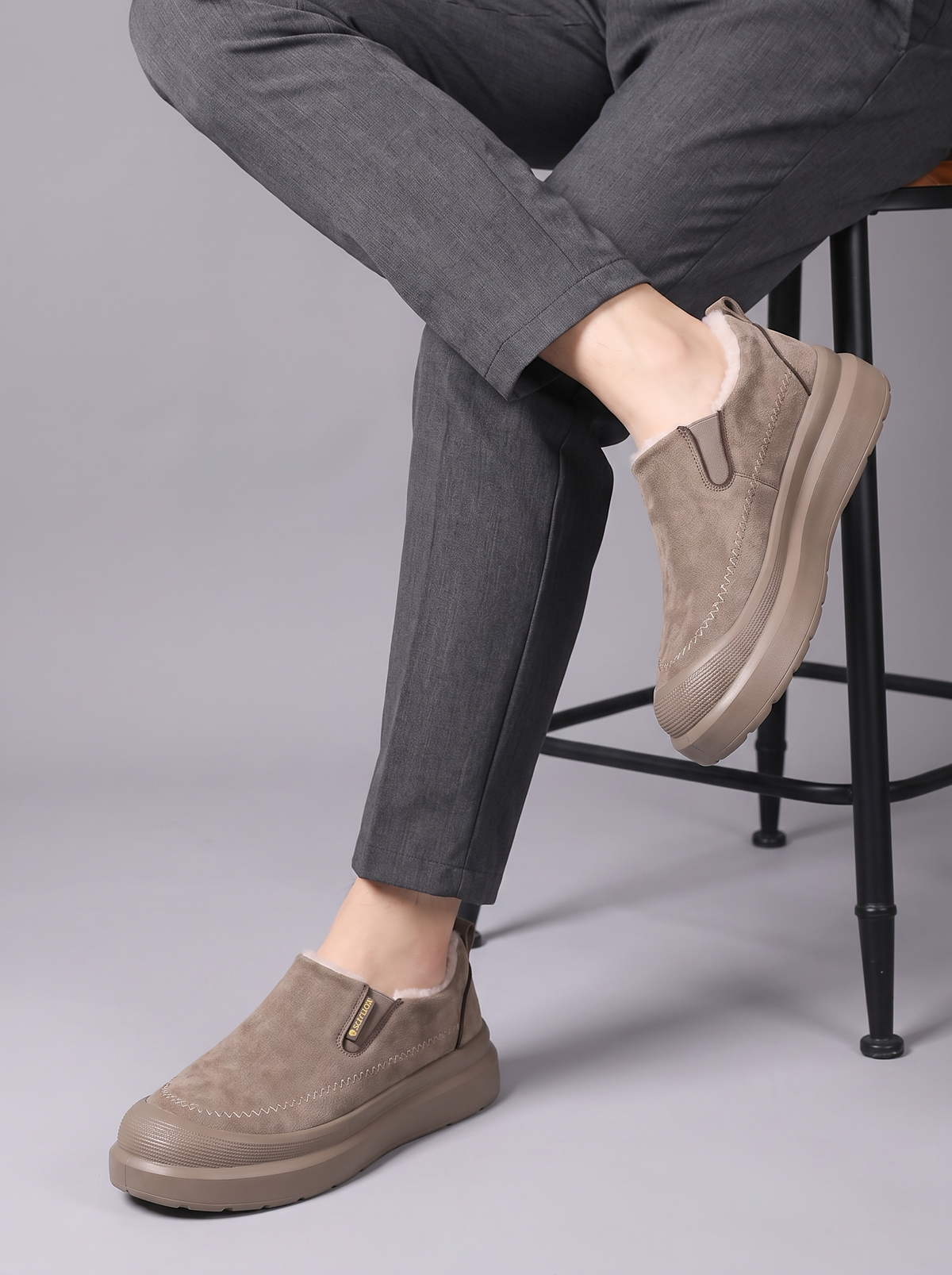 Imogen™ | Men’s Slip On Winter Shoes Textile Fleece Lined