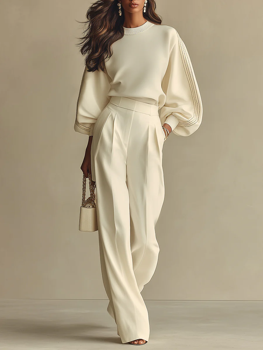 Ottavia™ | Women's Knit Two Piece Set Puff Sleeve