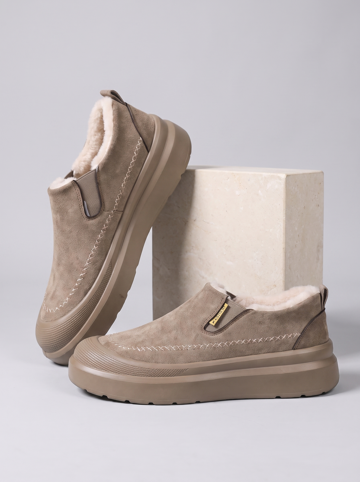 Imogen™ | Men’s Slip On Winter Shoes Textile Fleece Lined