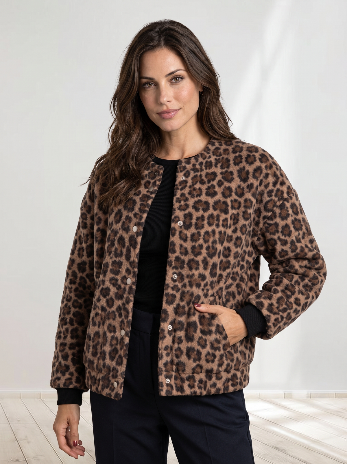 Sienna™ | Leopard Print Bomber Jacket
