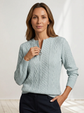 Elara™ | Cable Knit Zip Sweater