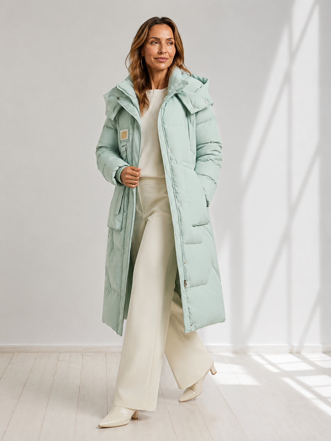 Elara™ | Long Hooded Puffer Coat