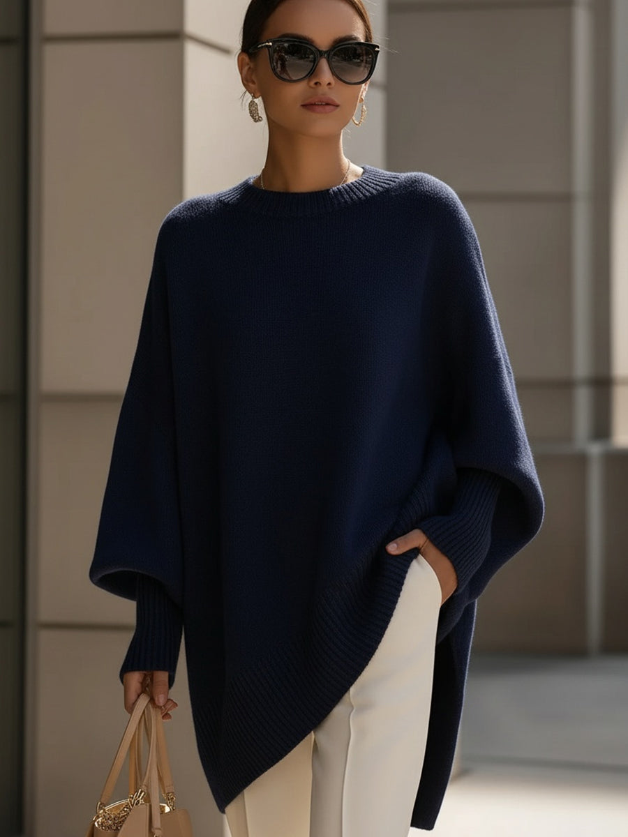 Genevieve™ | Women's Oversized Poncho Sweater Wool Blend