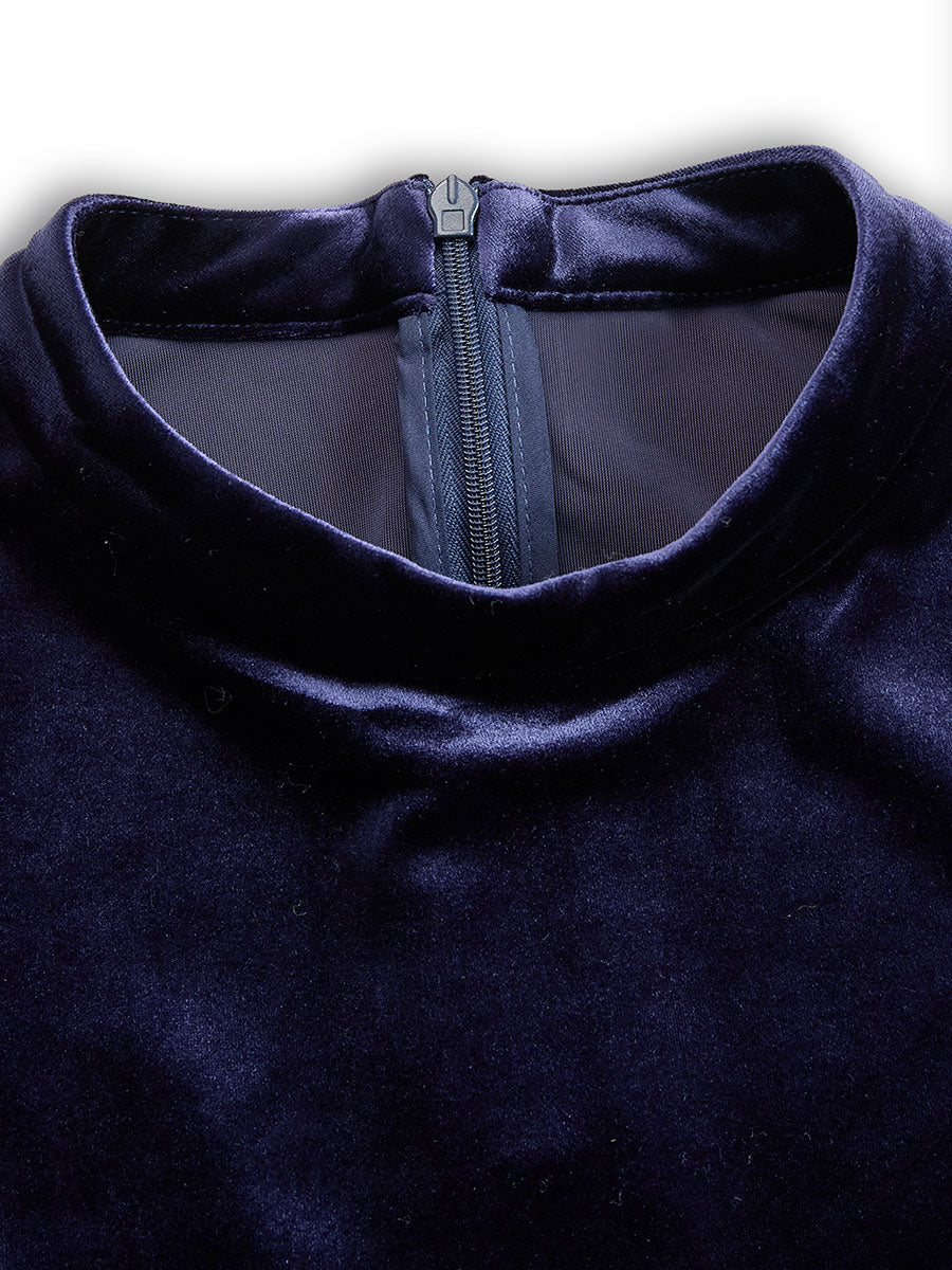 Ysolde™ | Women’s Velvet Dress Long Sleeve High Neck
