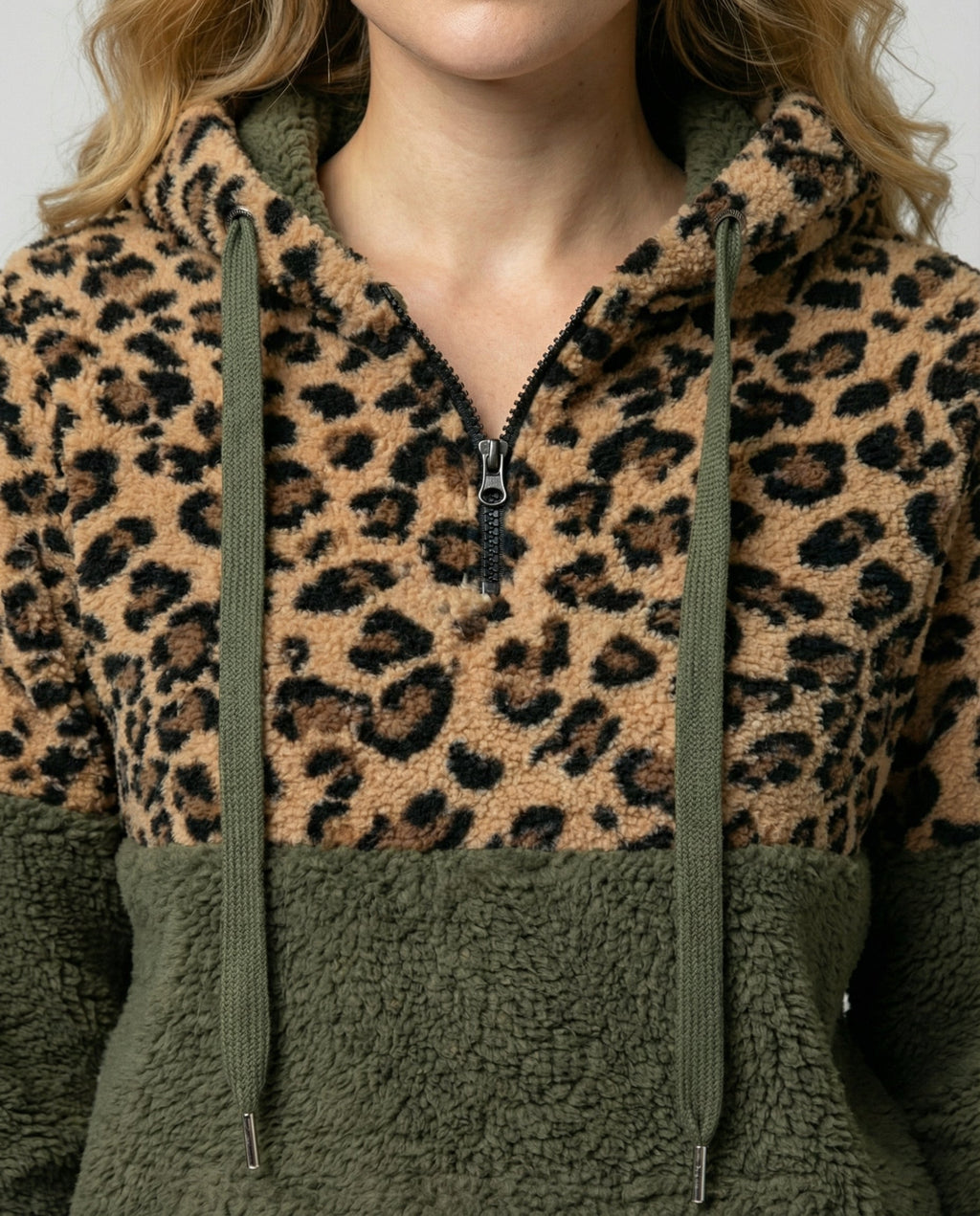 Lucienne™ | Women’s Sherpa Hoodie Leopard Print Fleece