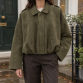 Delphine™ | Women's Suede Bomber Jacket Cropped Blouson