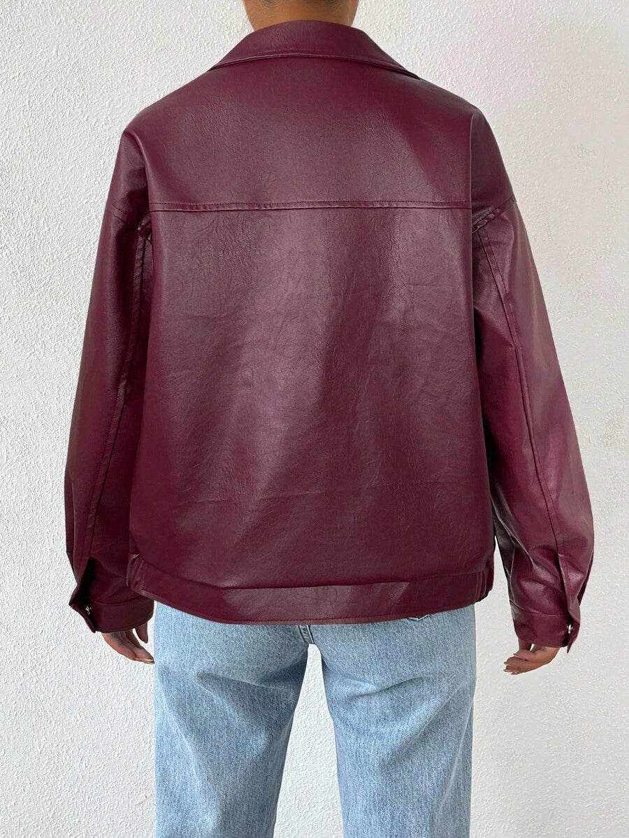 Constance™ | Women's Leather Jacket Faux Leather Zip Front