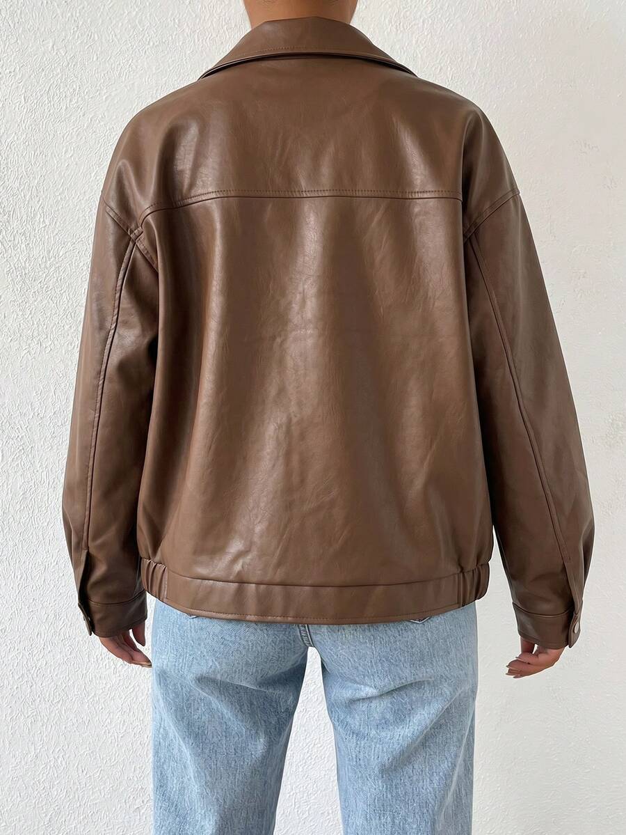 Constance™ | Women's Leather Jacket Faux Leather Zip Front
