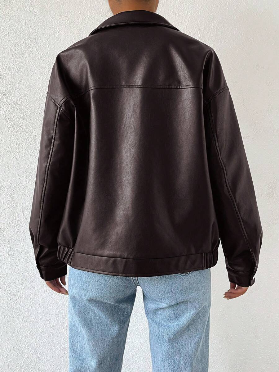 Constance™ | Women's Leather Jacket Faux Leather Zip Front