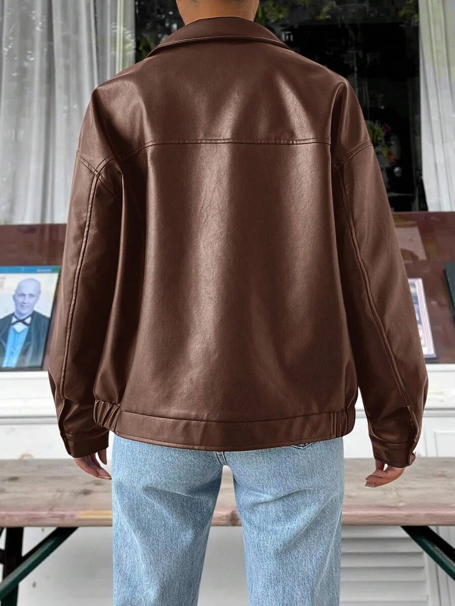 Constance™ | Women's Leather Jacket Faux Leather Zip Front