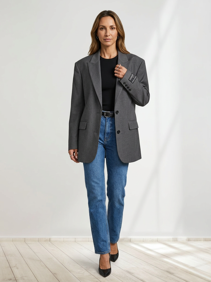 Virelle™ | Oversized Button Blazer