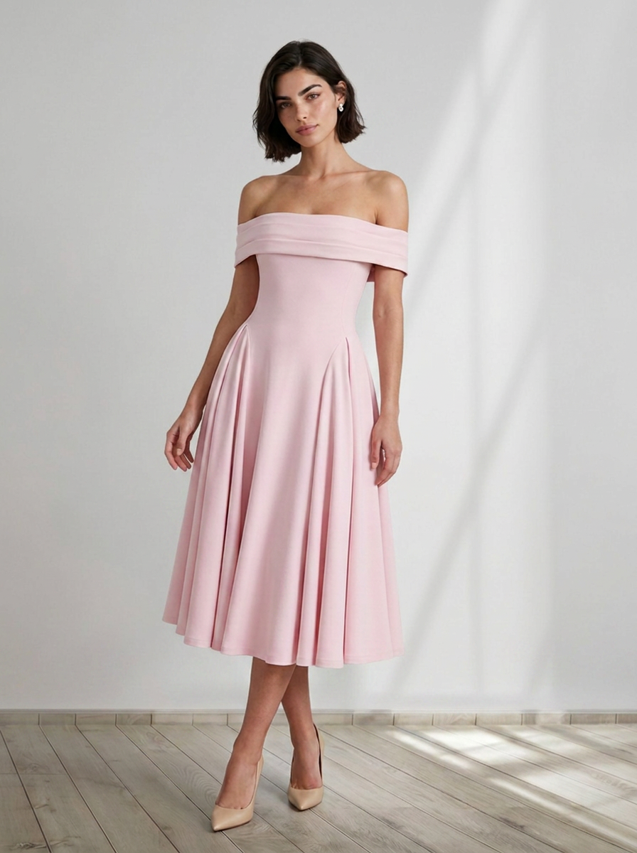 Lucia™ | Off-Shoulder Flare Dress