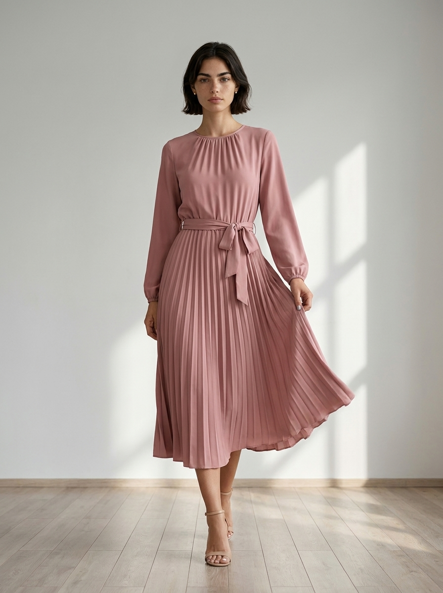 Elysia™ | Pleated Midi Dress