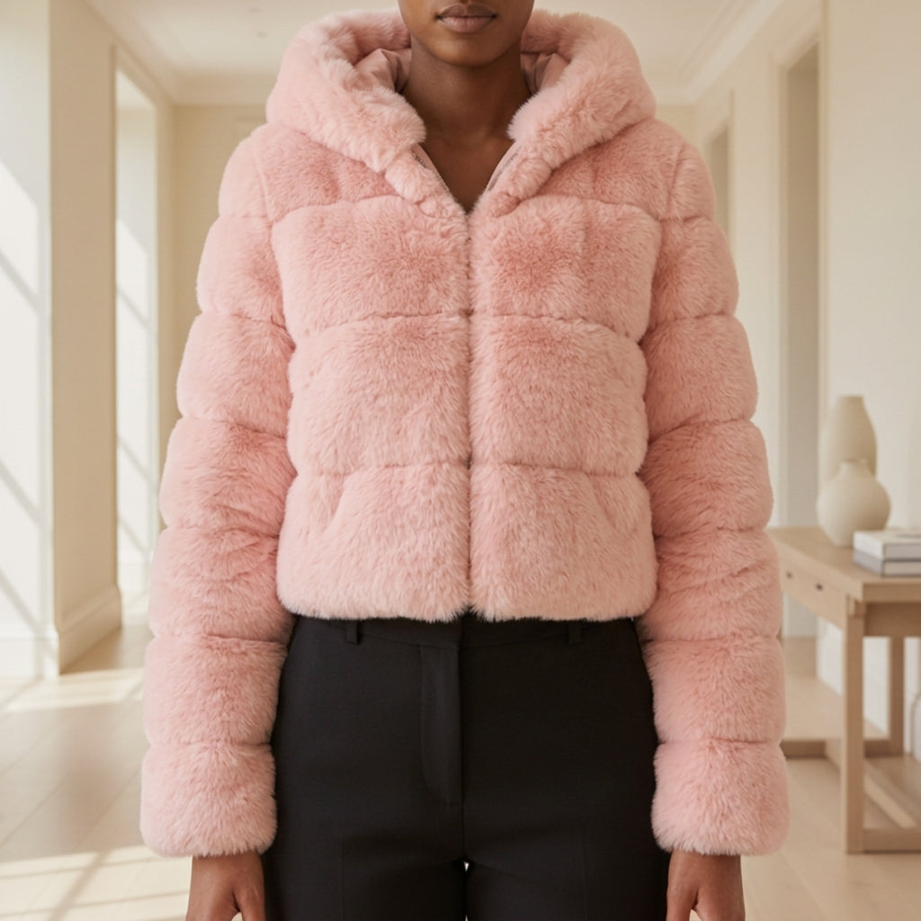 Aurelia™ | Women's Faux Fur Jacket Cropped Hooded