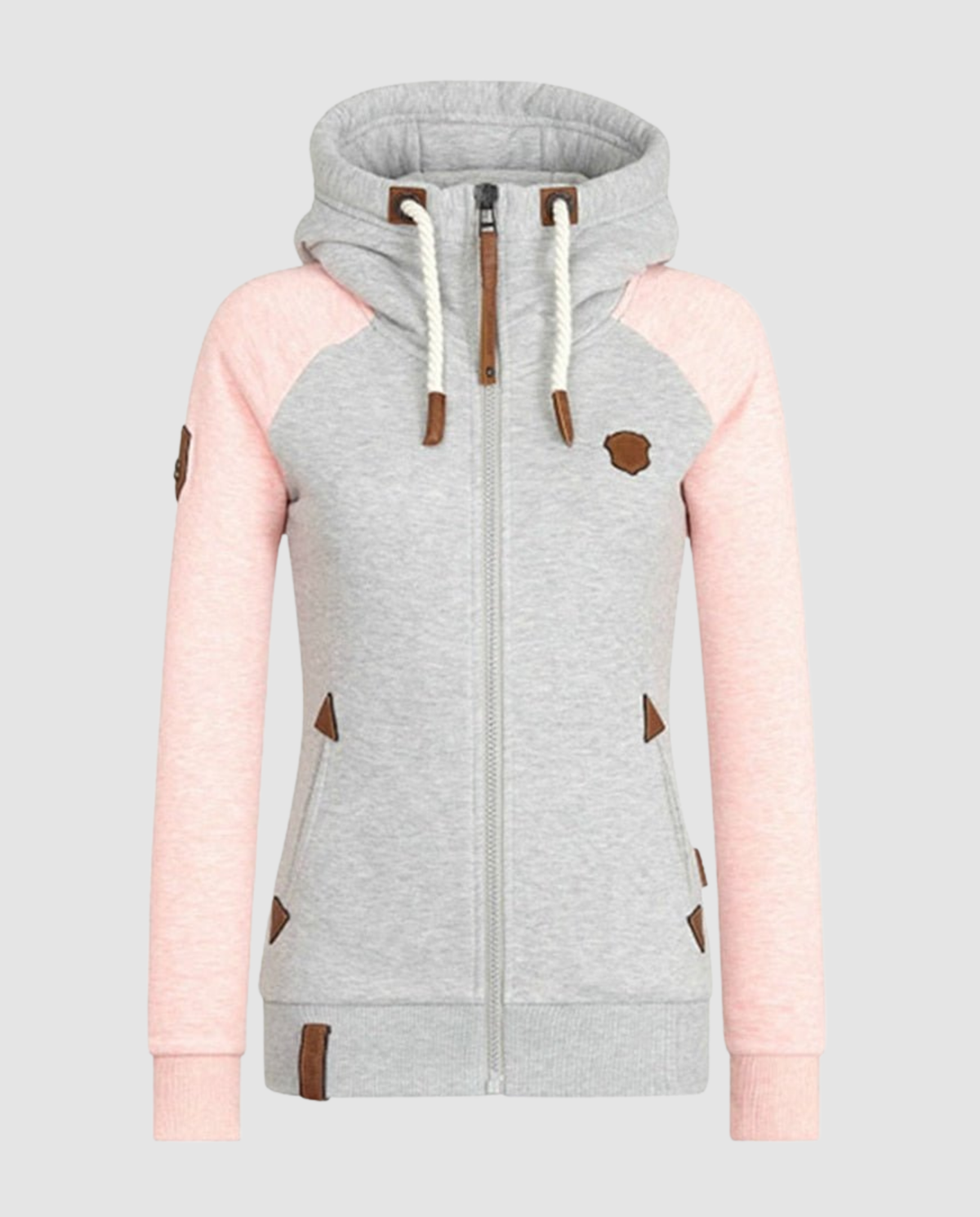 Henriette™ | Women's Zip Hoodie Color Block Fleece