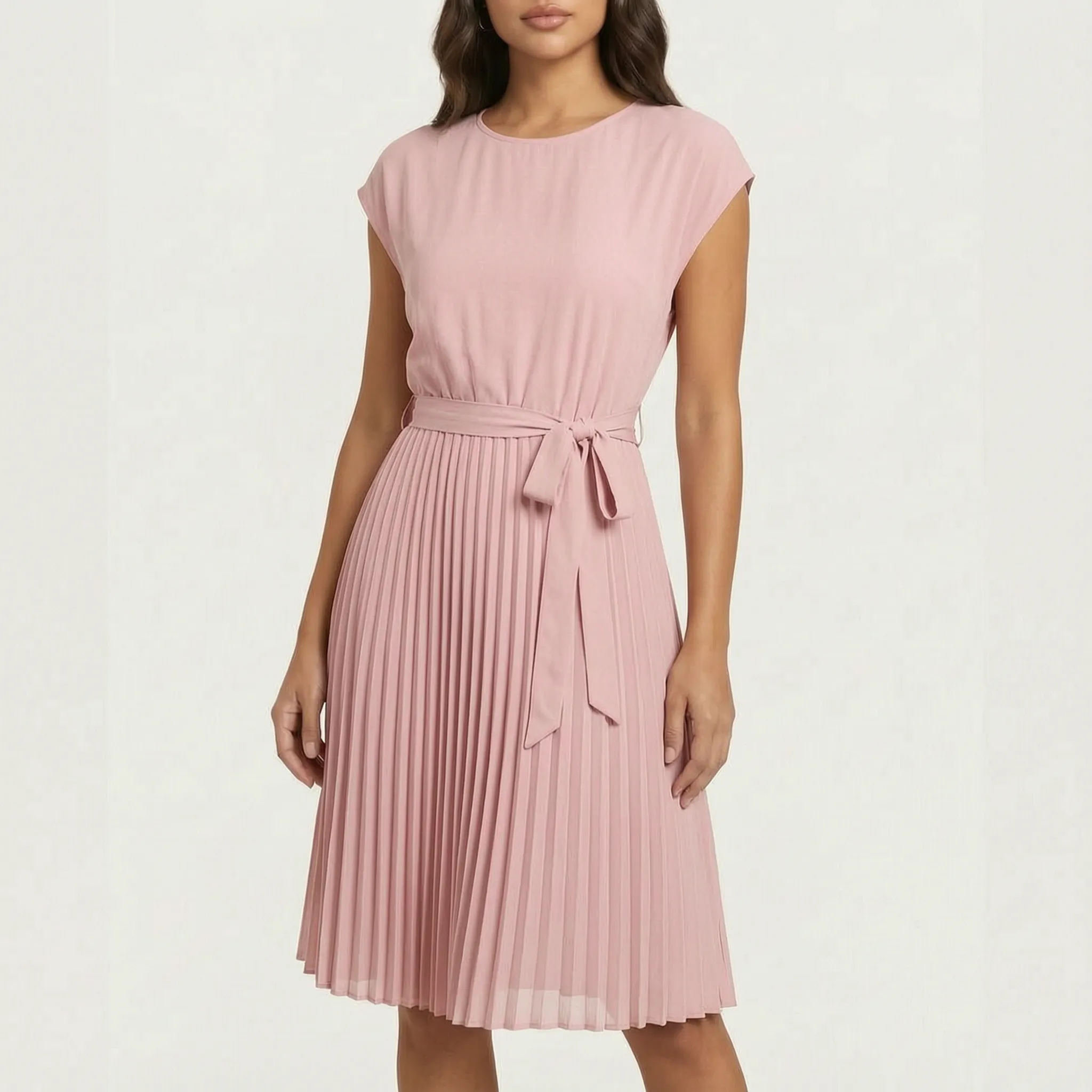 Pleatara™ - Elegant Pleated Midi Dress