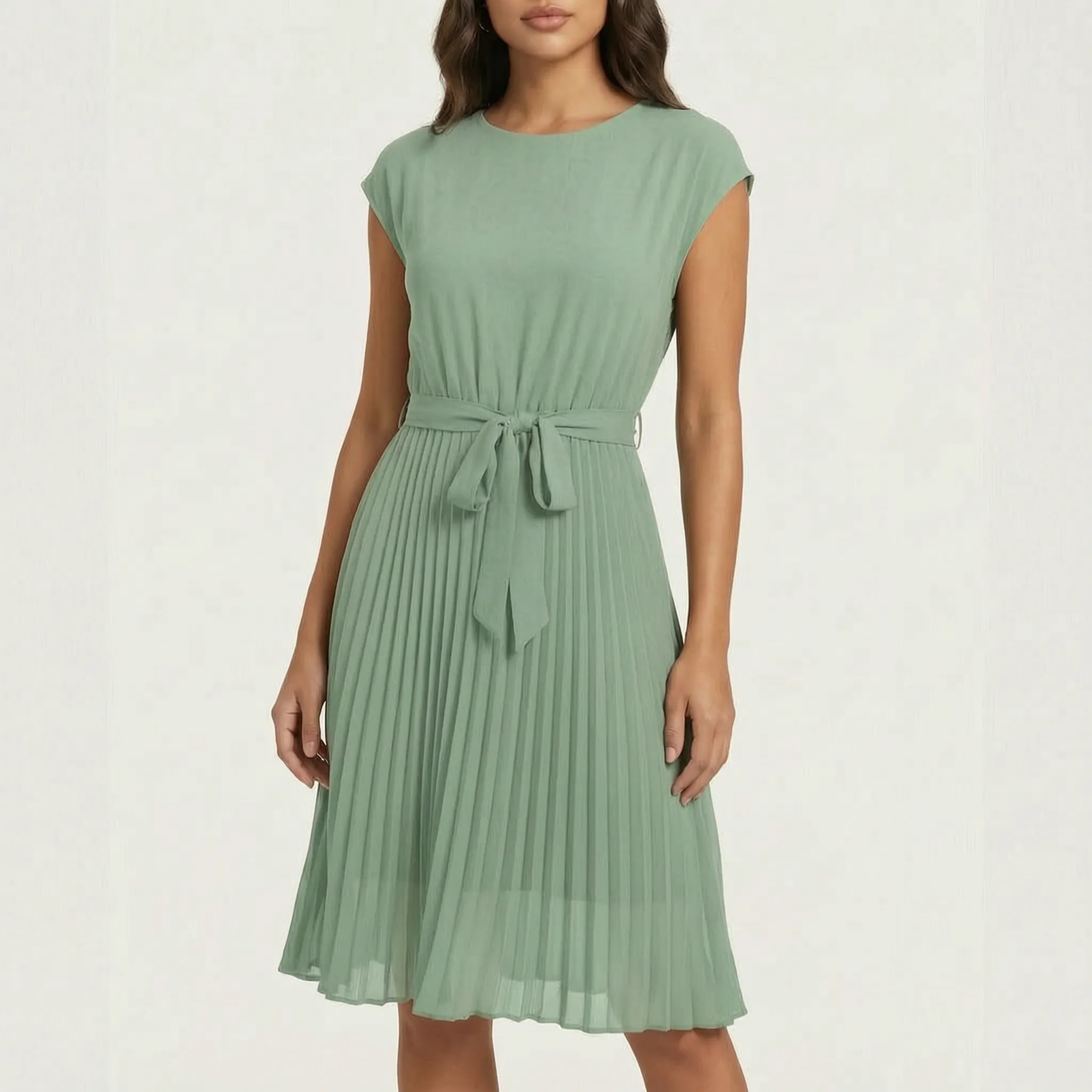 Pleatara™ - Elegant Pleated Midi Dress