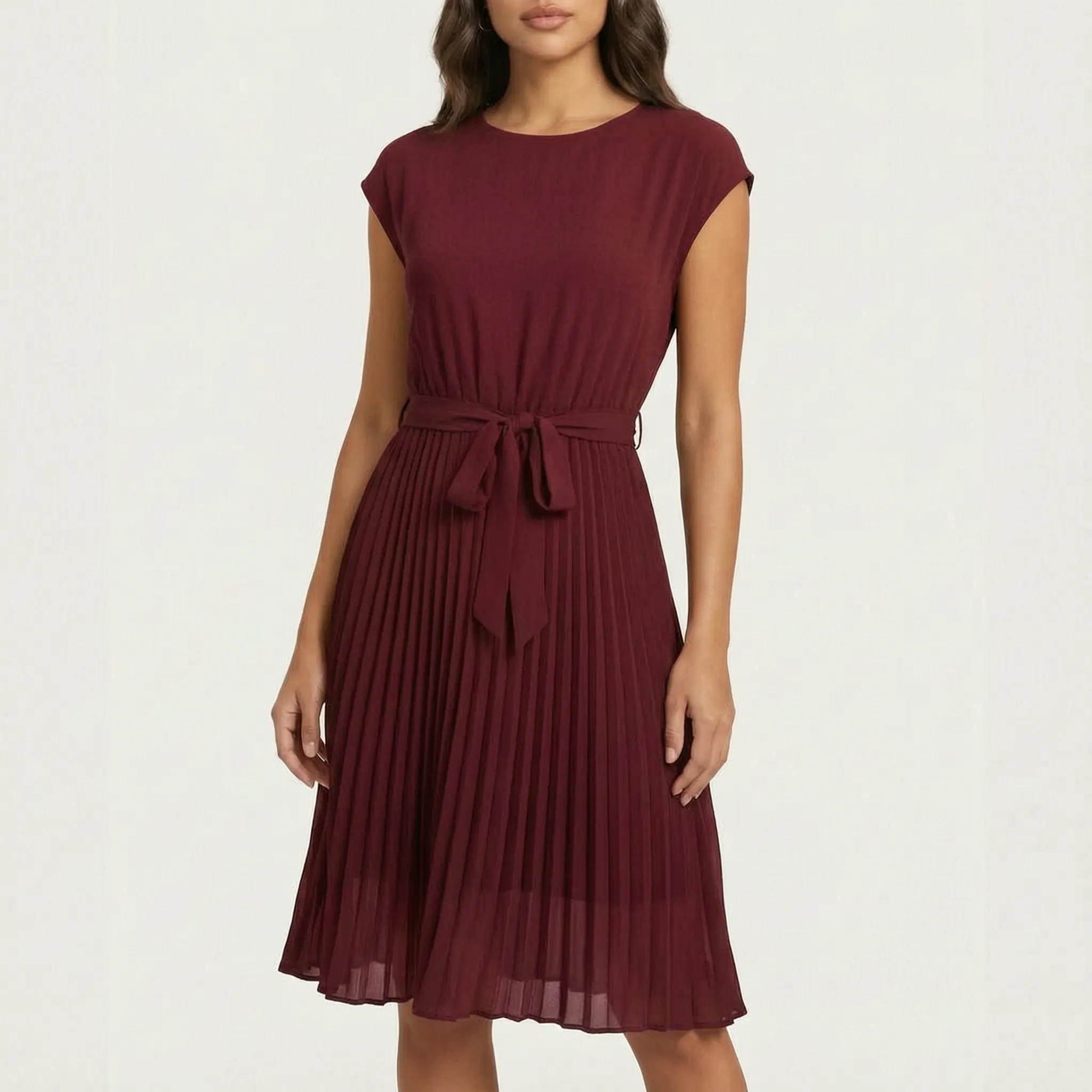 Pleatara™ - Elegant Pleated Midi Dress