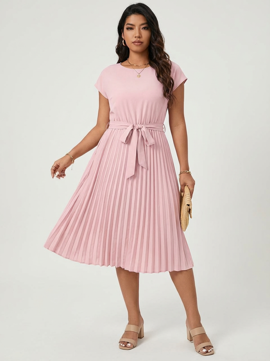 Pleatara™ - Elegant Pleated Midi Dress