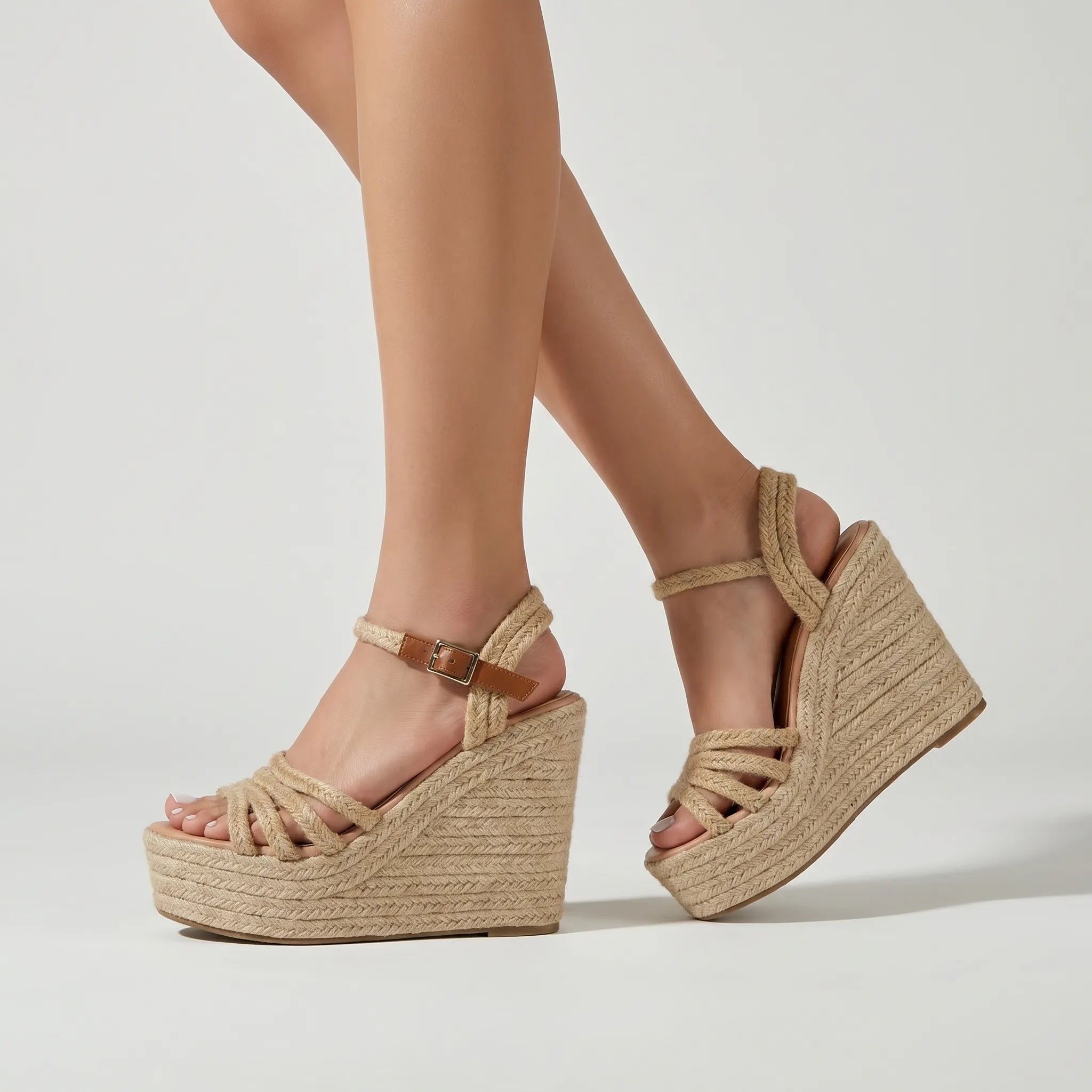 Solara™ - Woven Platform Wedge Sandals