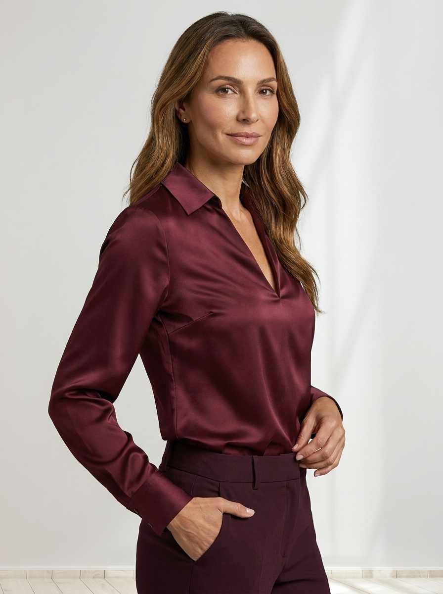 Serena™ | Elegant V-Neck Blouse