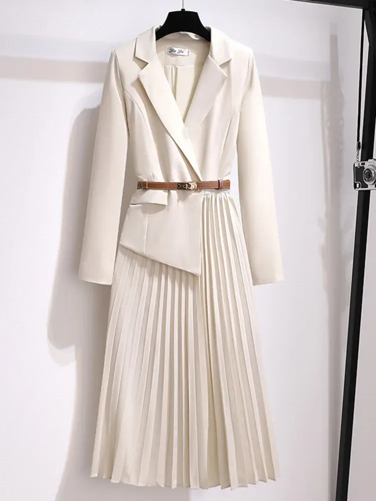 Arabella™ | Women’s Blazer Skirt Set Pleated Midi