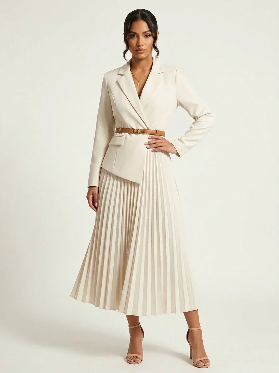 Arabella™ | Women’s Blazer Skirt Set Pleated Midi