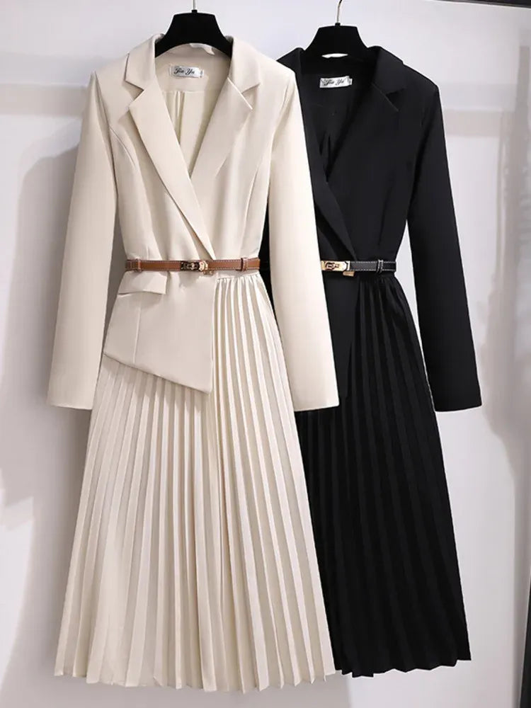 Arabella™ | Women’s Blazer Skirt Set Pleated Midi