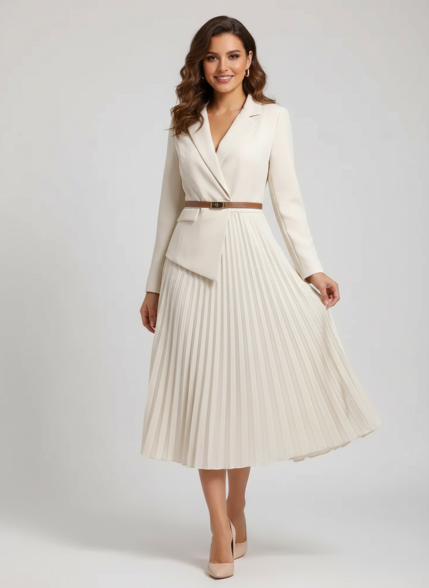 Arabella™ | Women’s Blazer Skirt Set Pleated Midi