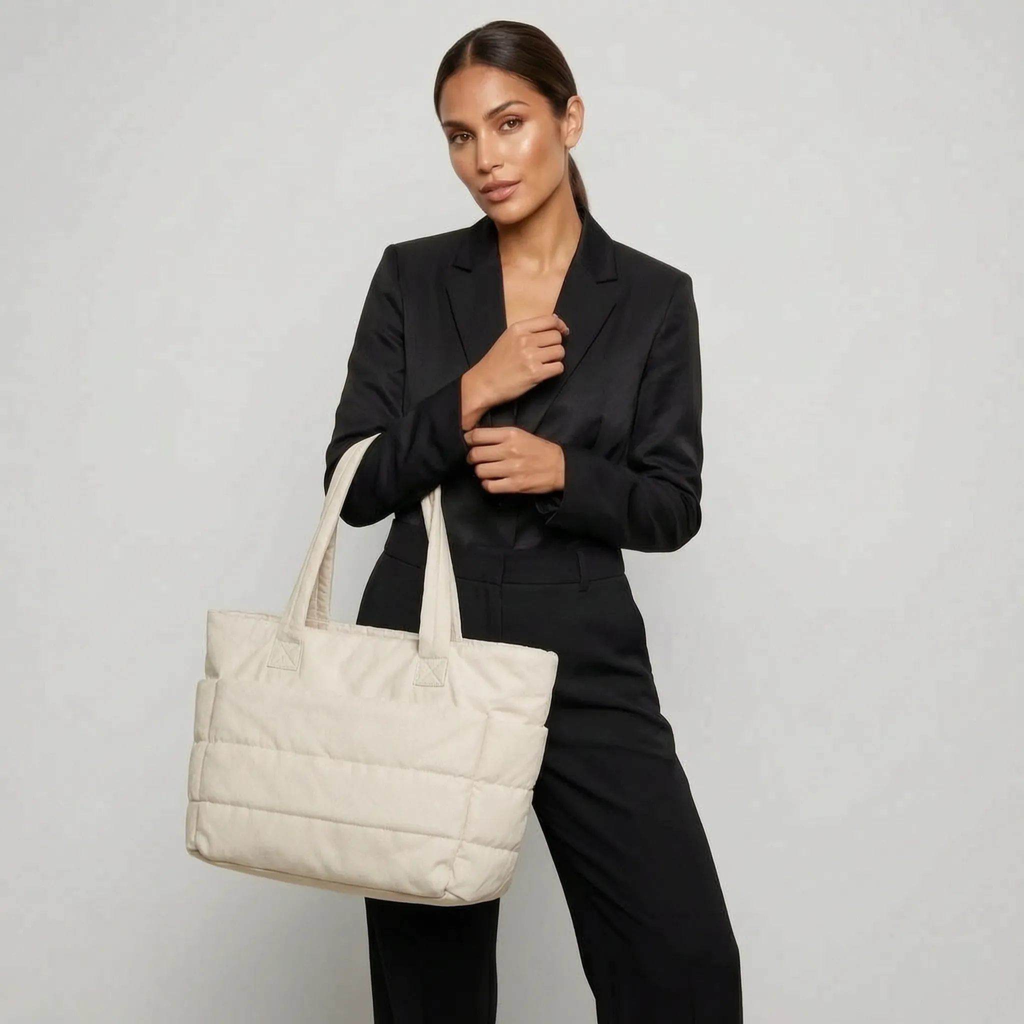 Vellora™ - Quilted Shopper Tote Bag