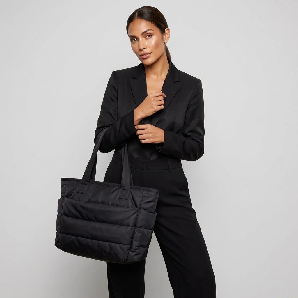Vellora™ - Quilted Shopper Tote Bag