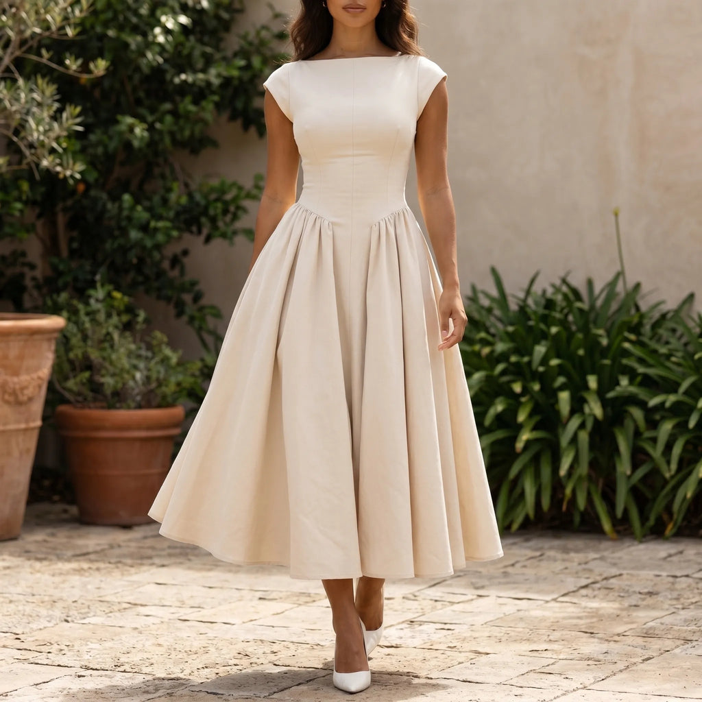 Veloria™ - Structured Midi Dress