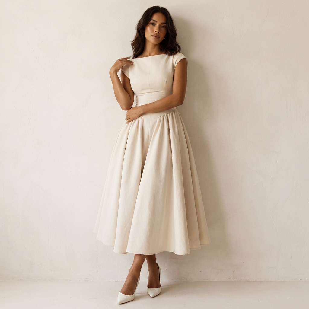 Veloria™ - Structured Midi Dress