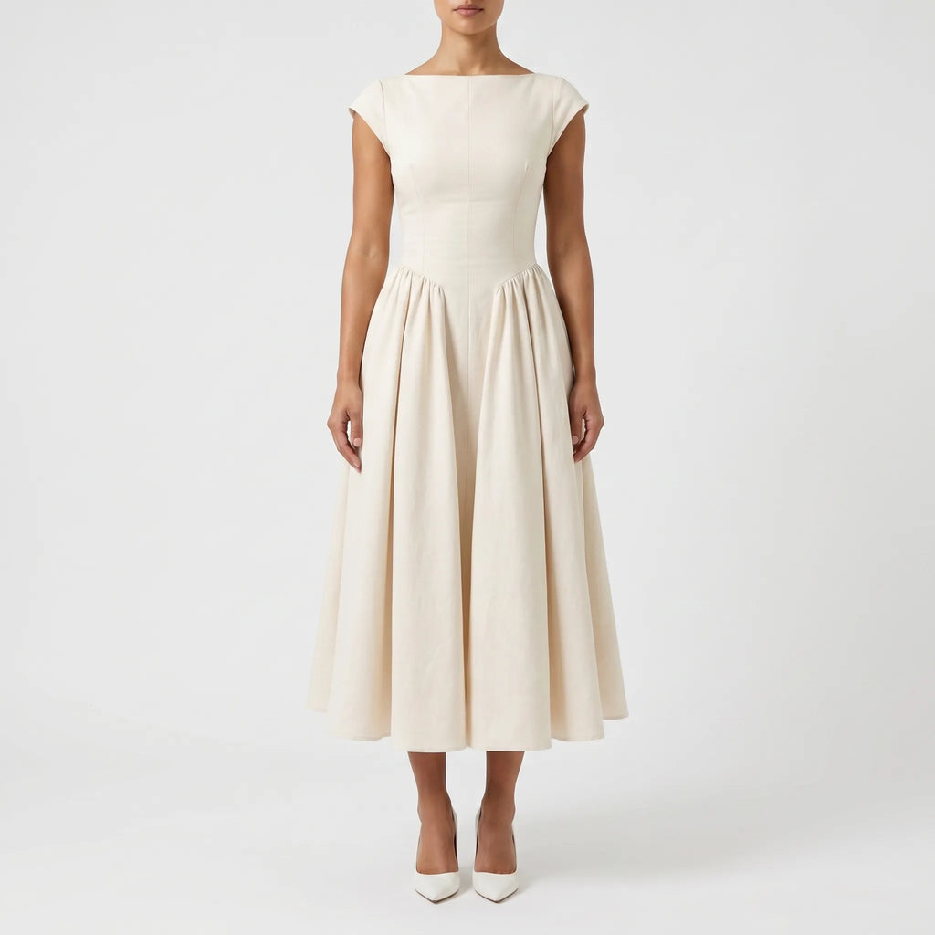 Veloria™ - Structured Midi Dress