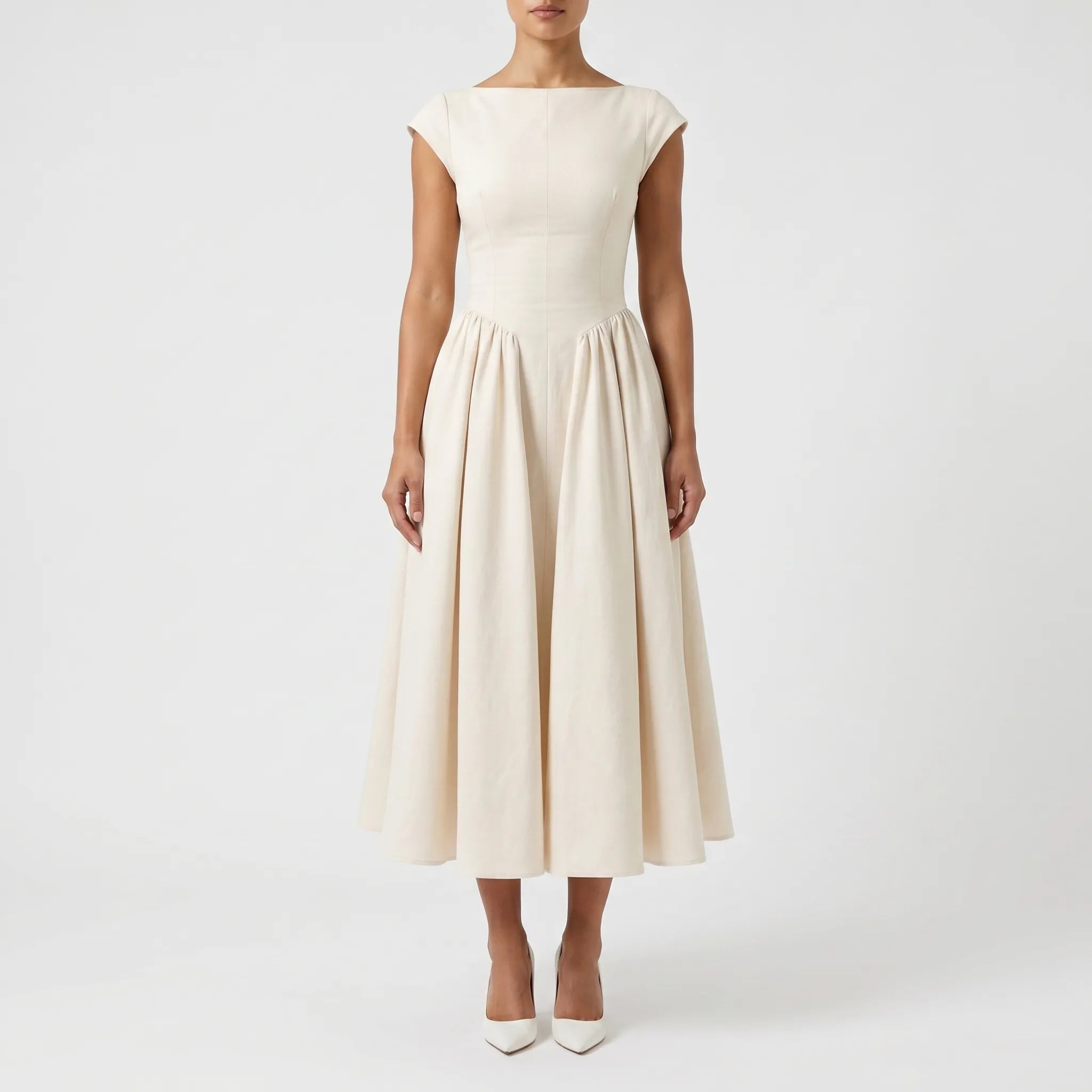 Veloria™ - Structured Midi Dress