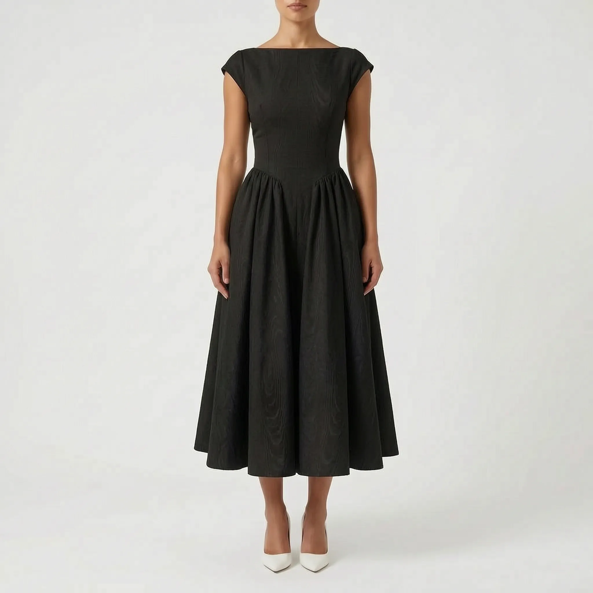Veloria™ - Structured Midi Dress