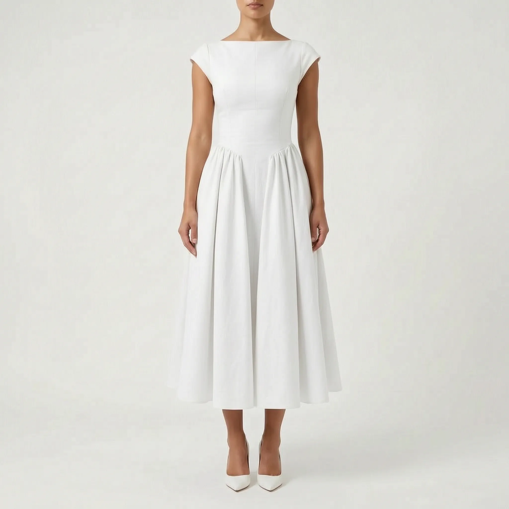 Veloria™ - Structured Midi Dress