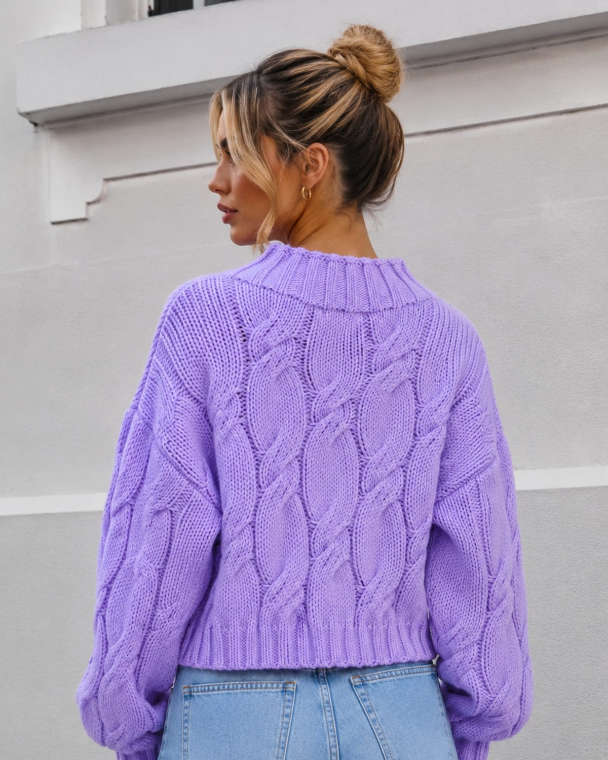 Wrenley™ | Women's Cable Knit Cropped Sweater