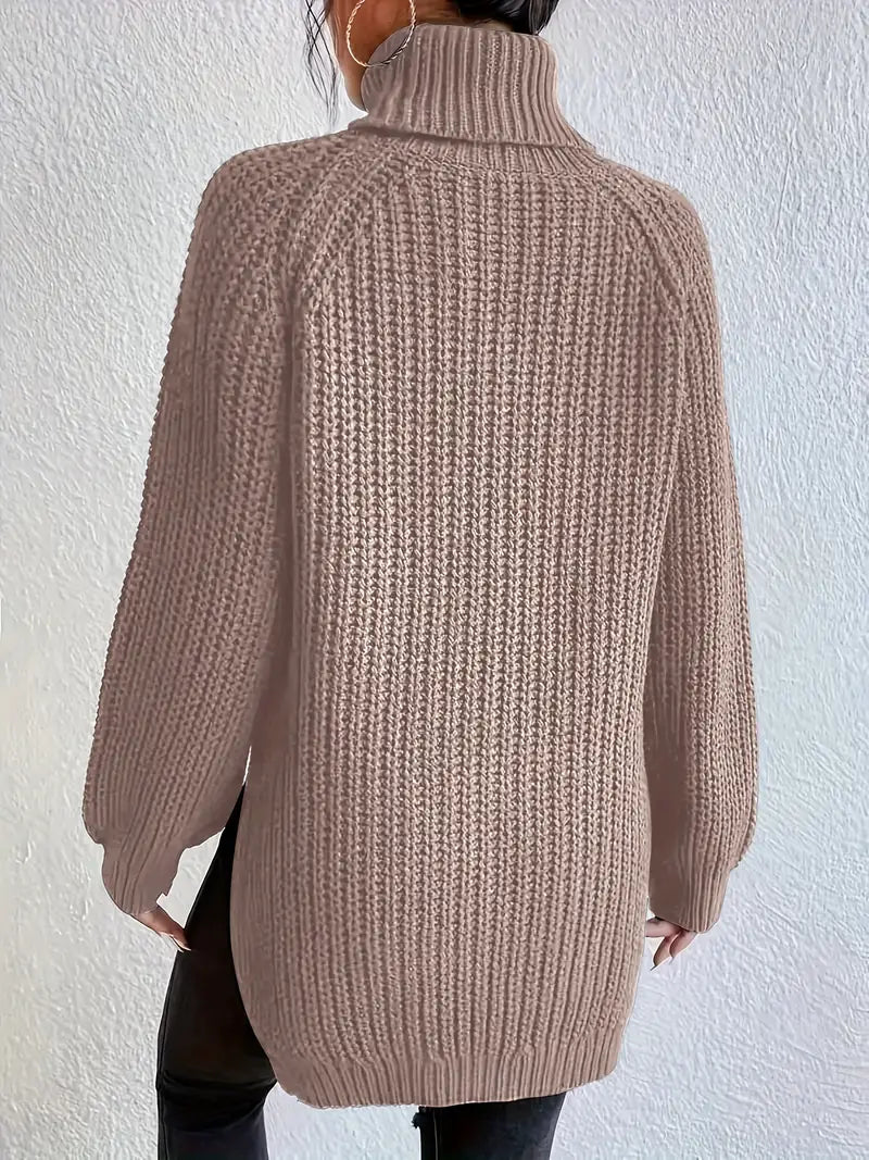 Seraphine™ | Women's Cotton Turtleneck Sweater Ribbed Knit