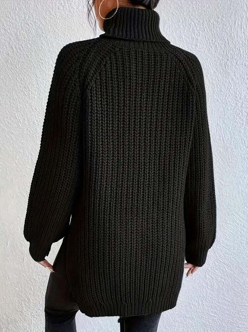 Seraphine™ | Women's Cotton Turtleneck Sweater Ribbed Knit
