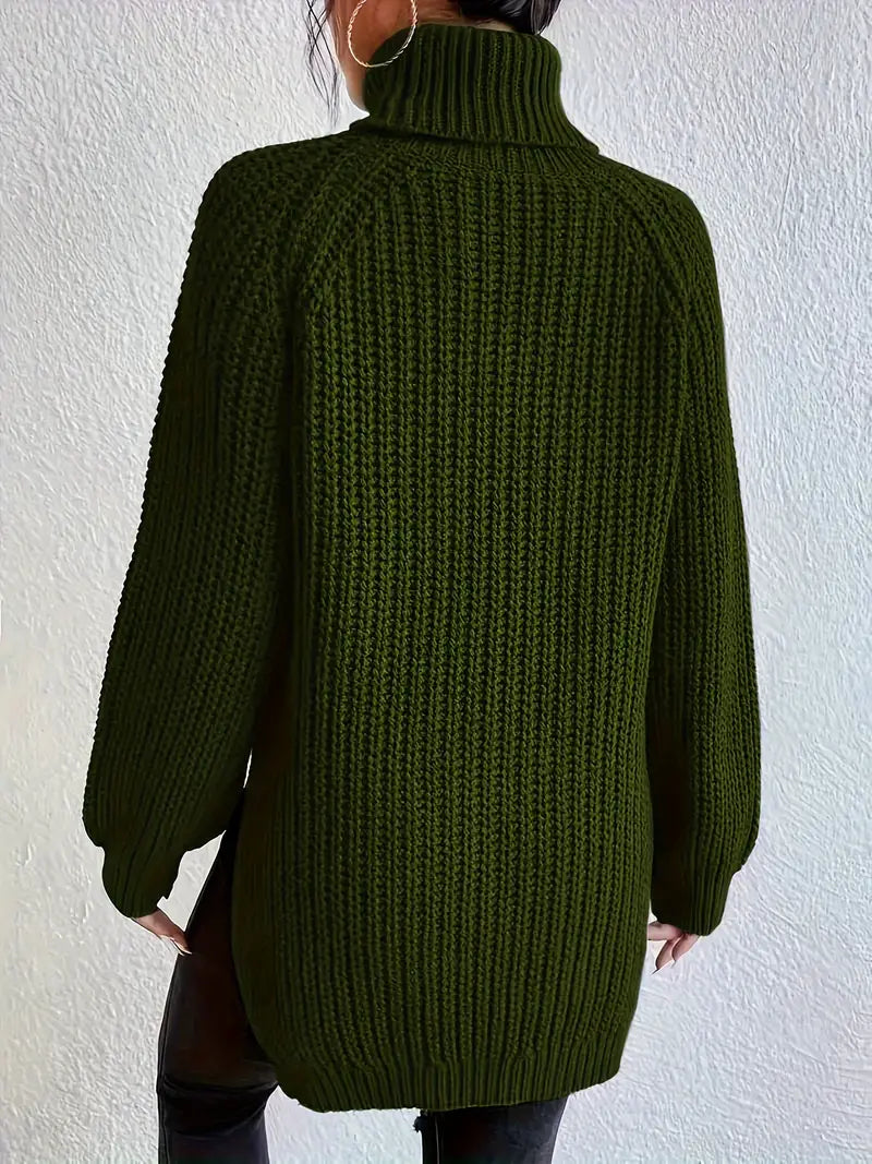 Seraphine™ | Women's Cotton Turtleneck Sweater Ribbed Knit