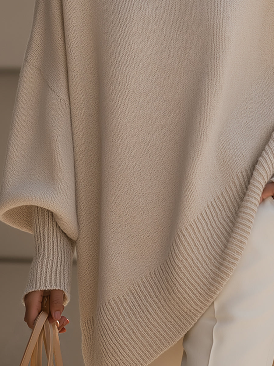 Genevieve™ | Women's Oversized Poncho Sweater Wool Blend