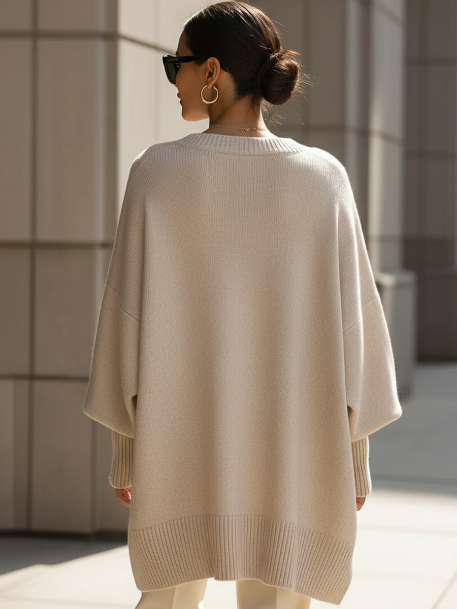 Genevieve™ | Women's Oversized Poncho Sweater Wool Blend