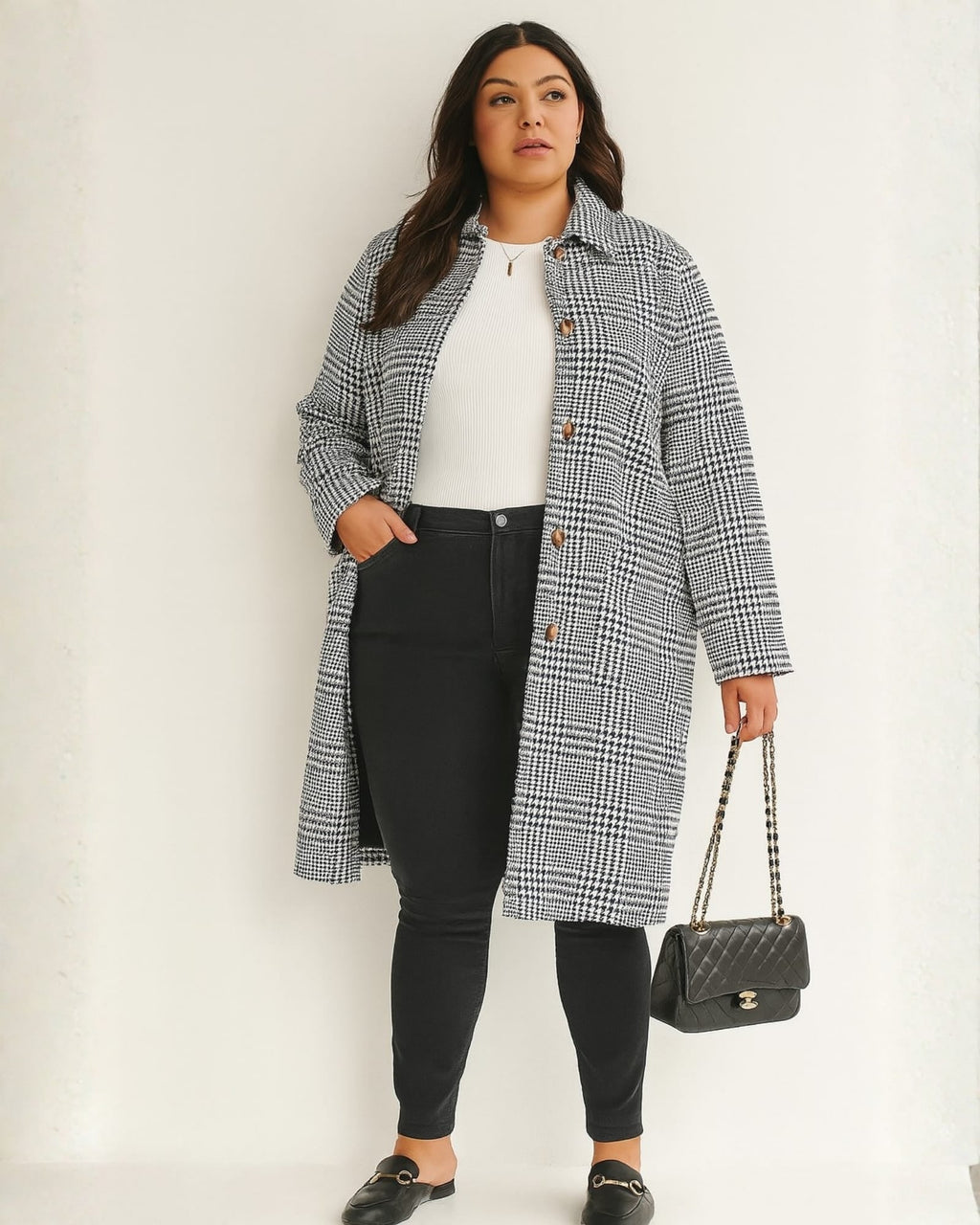 Seraphine™ | Women's Plaid Coat Polyester