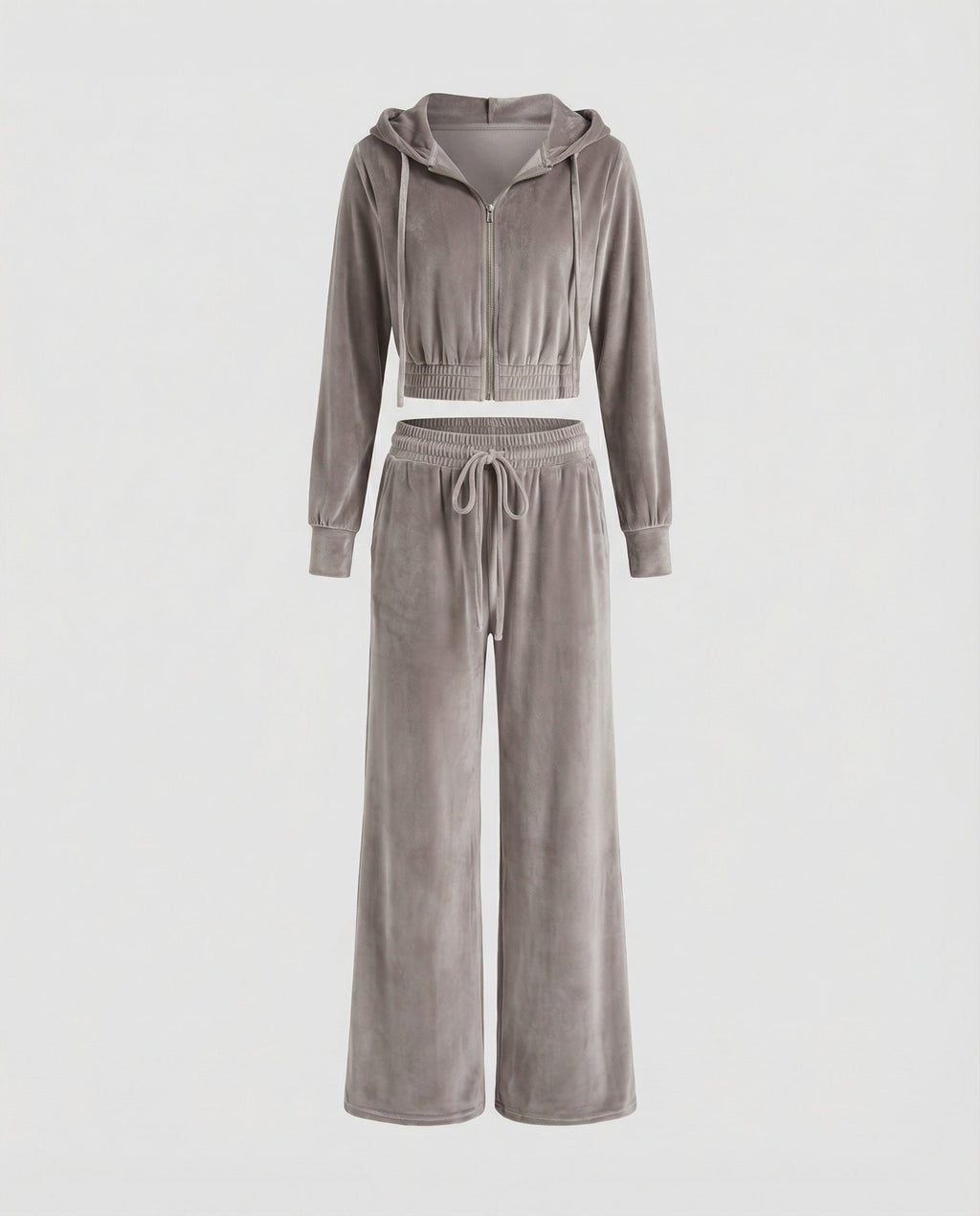 Marcelline™ | Women's Velour Tracksuit Set Cropped Hoodie