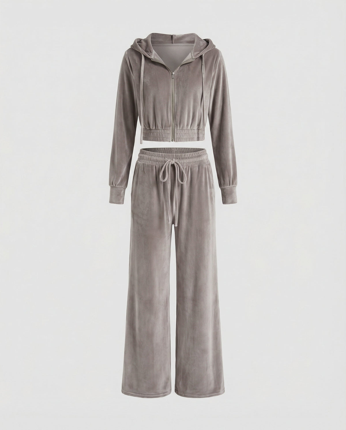 Marcelline™ | Women's Velour Tracksuit Set Cropped Hoodie