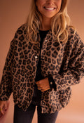 Colette™ | Women's Leopard Print Bomber Jacket Snap Button
